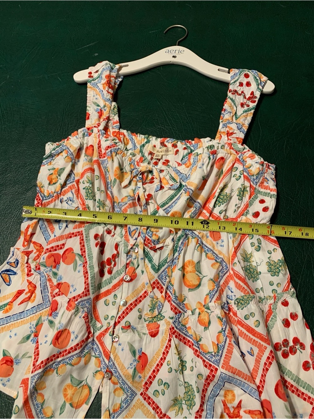 Rewind White Multi Fruit Print Sleeveless Peplum Top summer staple